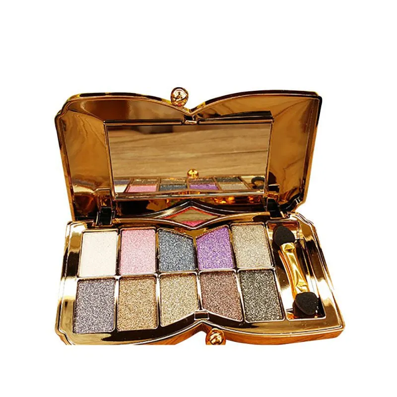 10 Colors Diamond Glitter Eyeshadow Eye Shadow Palette Makeup Cosmetic Brush Set Tools Paleta De Maquiagem PY2 SM6