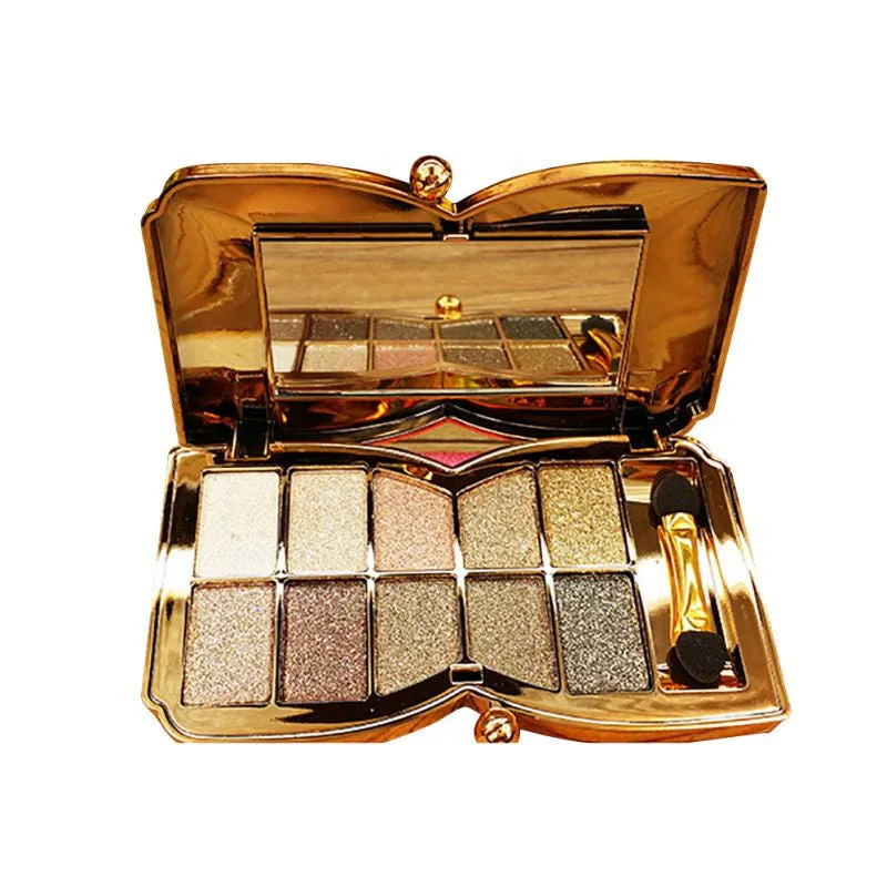 10 Colors Diamond Glitter Eyeshadow Eye Shadow Palette Makeup Cosmetic Brush Set Tools Paleta De Maquiagem PY2 SM6