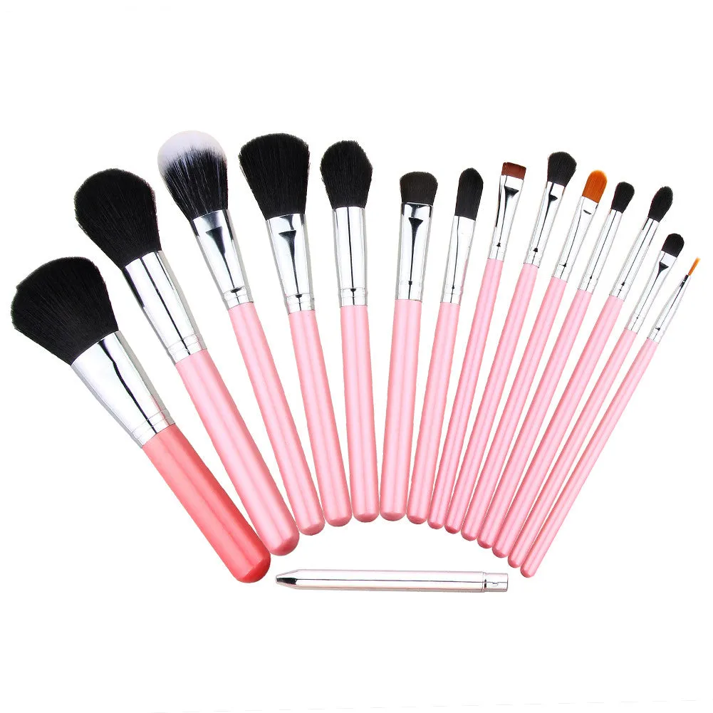 15pcs Makeup Brushes s Synthetic Hair Make Up Brushes Tools Cosmetic Brush Pressional Foundation Brush Kits Pink