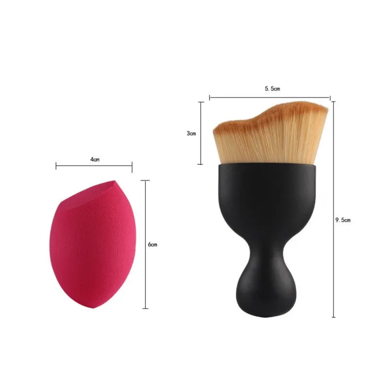 4pcs MAANGE Contour Foundation Brush Kit Makeup Brushes Cosmetic S Shape Cream Powder Blush Makeup Brush Set SM6