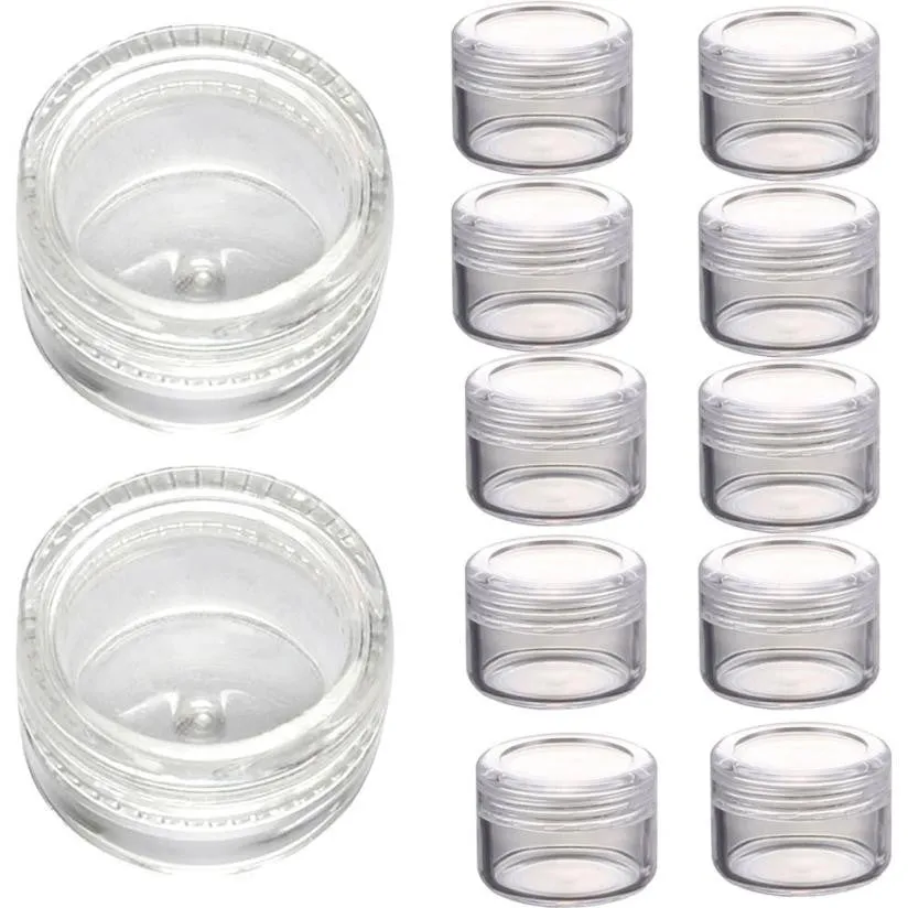 50Pcs Clear Plastic Empty Cosmetic Sample Containers Jars Pots Small 3g Perfect for sampling mineralized Anne GS