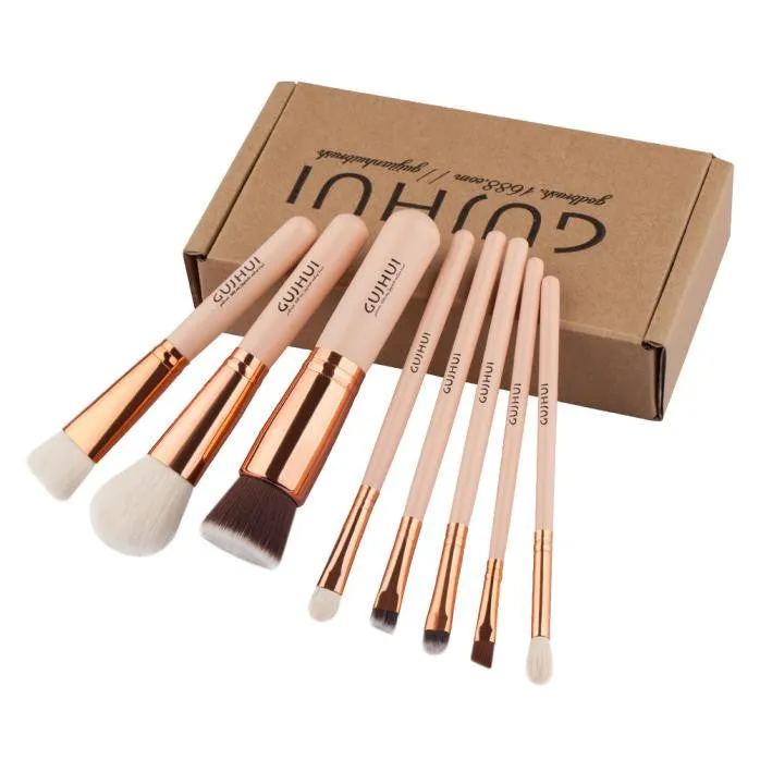 8pcs Cosmetic Makeup Brushes Pro Eyeshadow eyebrows eyelashes Cosmetic Powder Foundation Concealer Brushes Kit + Brush box