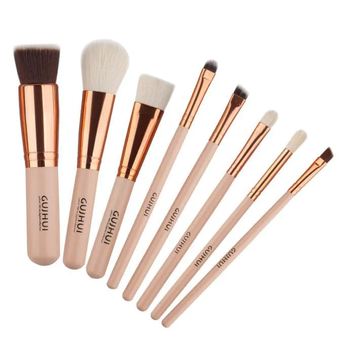 8pcs Cosmetic Makeup Brushes Pro Eyeshadow eyebrows eyelashes Cosmetic Powder Foundation Concealer Brushes Kit + Brush box