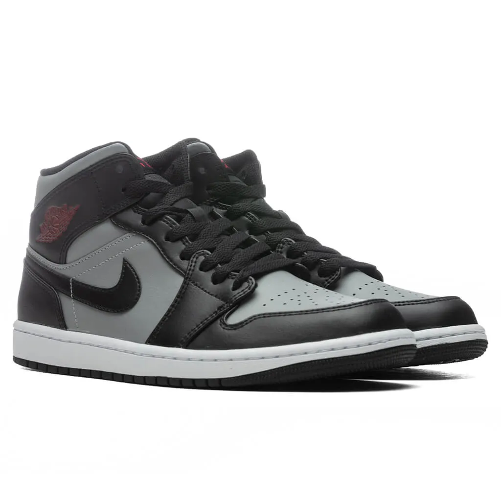 Air Jordan 1 Mid - Black/Gym Red/Particle Grey