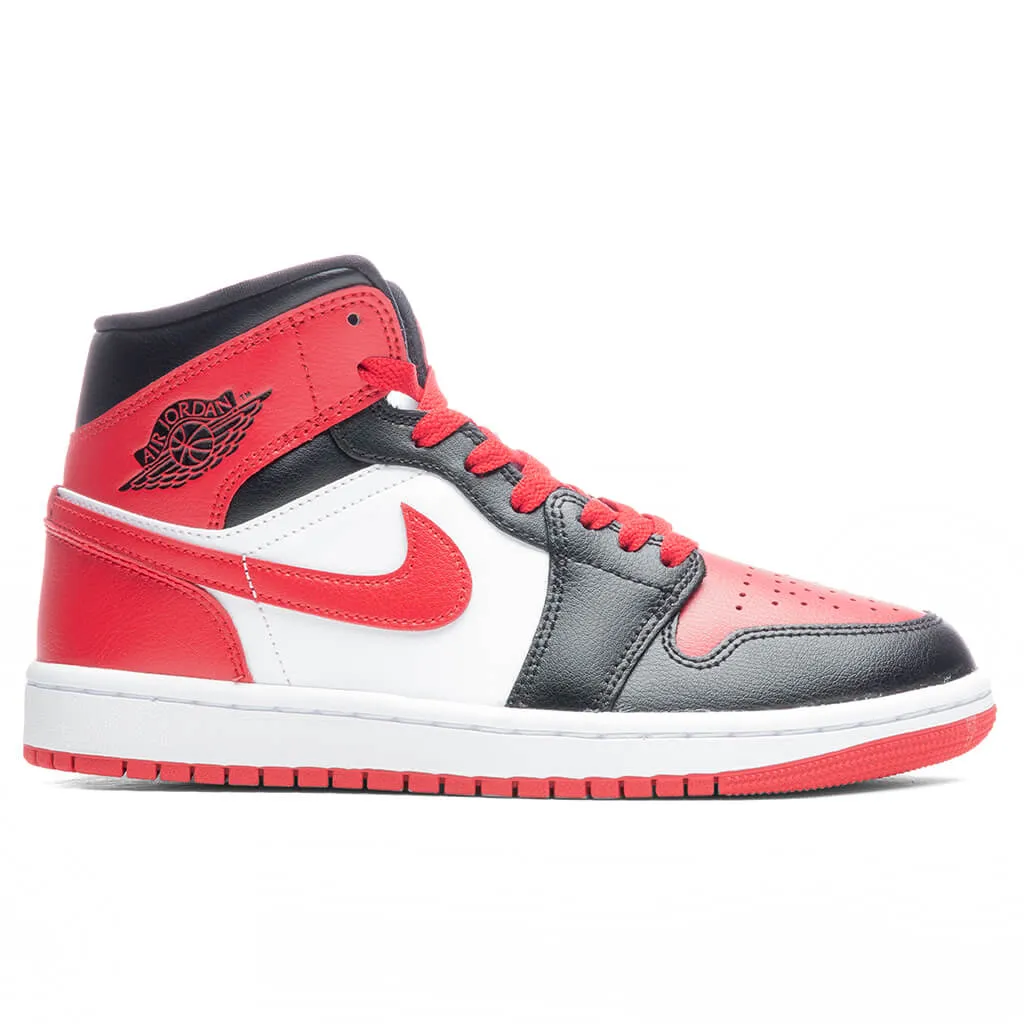 Air Jordan 1 Mid Women's - Black/Gym Red/White