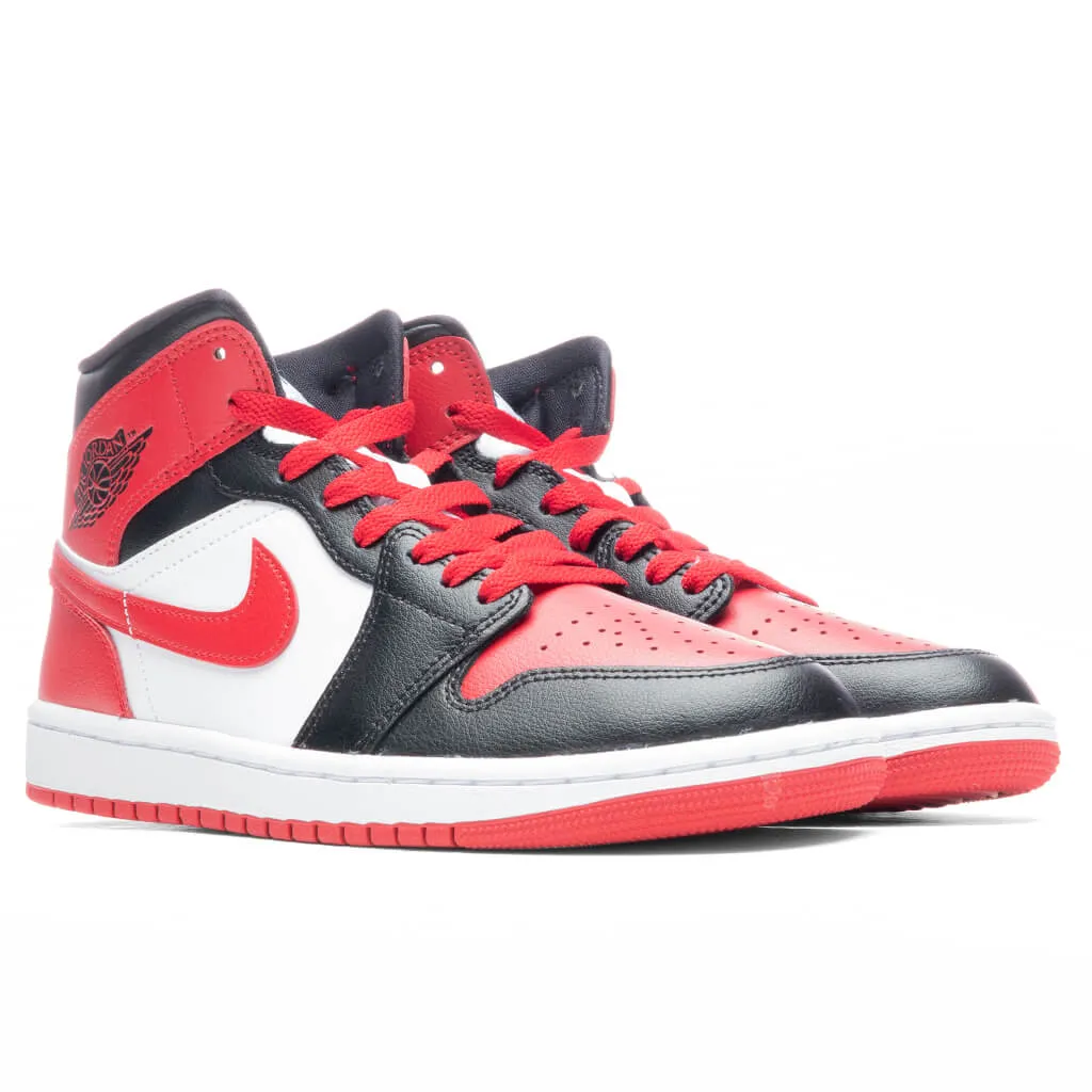 Air Jordan 1 Mid Women's - Black/Gym Red/White