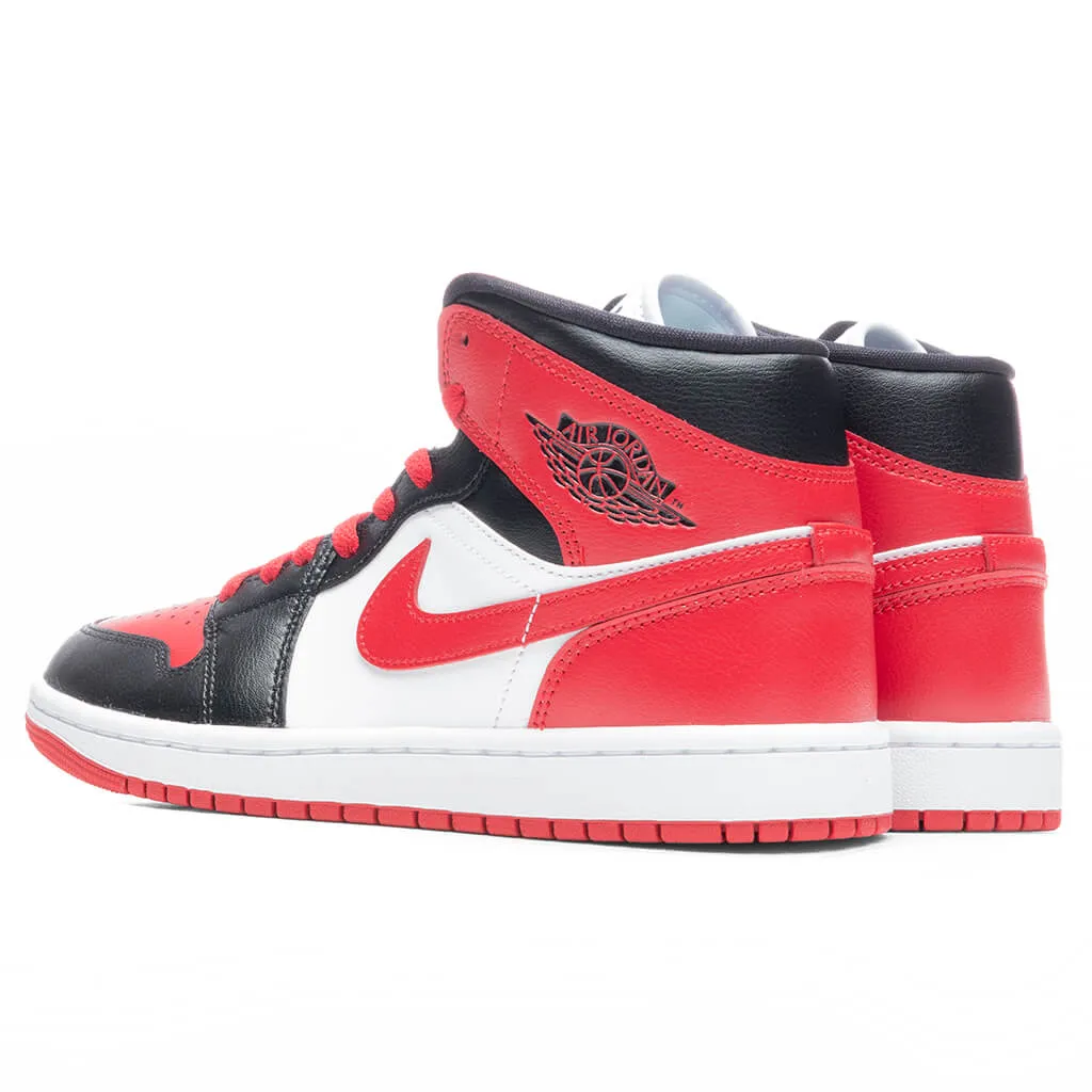 Air Jordan 1 Mid Women's - Black/Gym Red/White