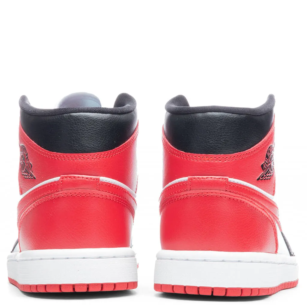 Air Jordan 1 Mid Women's - Black/Gym Red/White