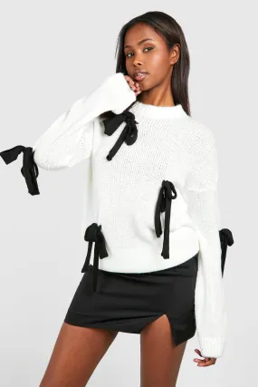 All Over Bow Applique Sweater