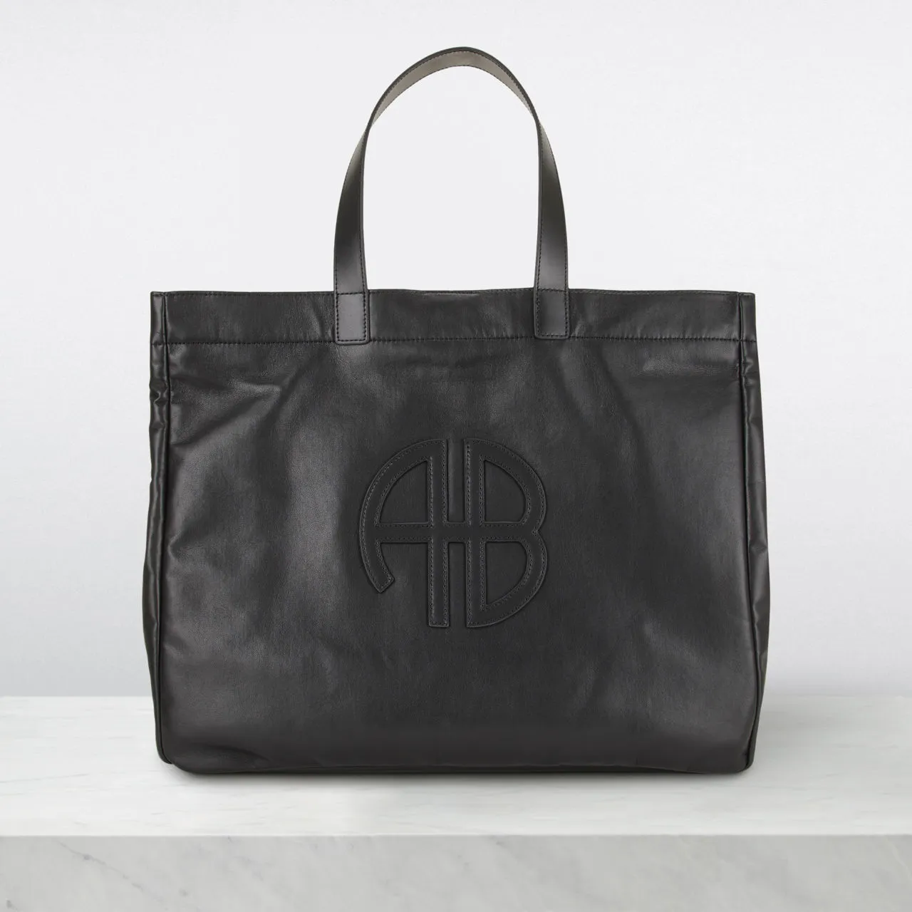 ANINE BING Large Rio Tote Bag - Black Recycled Leather