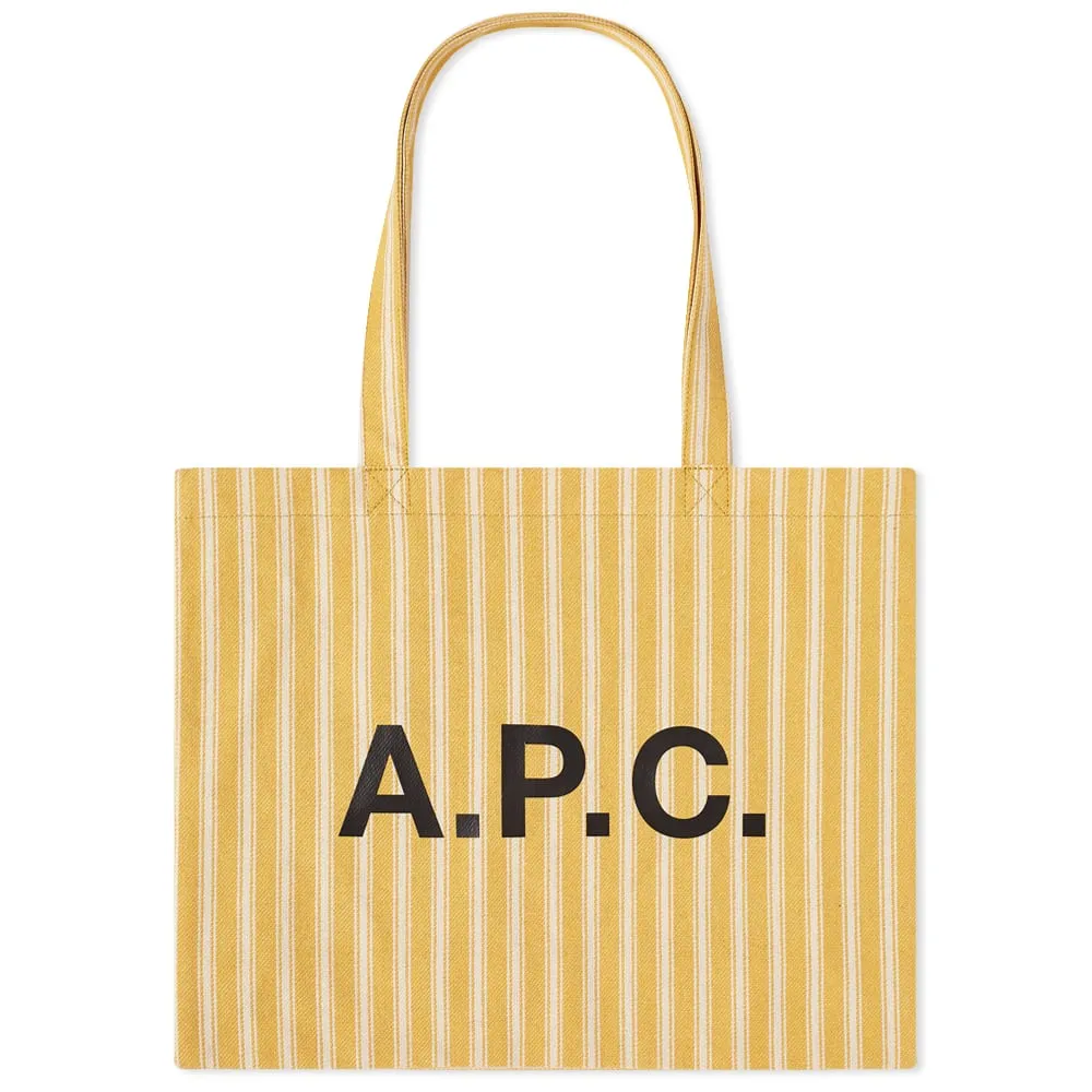 A.P.C. Diane Stripe Shopping ToteYellow