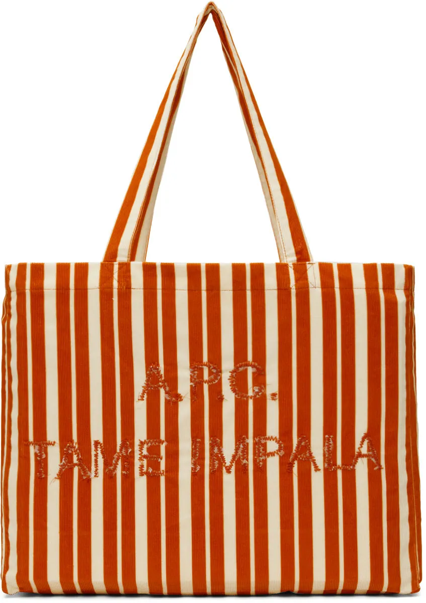 A.P.C. Orange & Off-White Tame Impala Edition Shopping Leash Tote