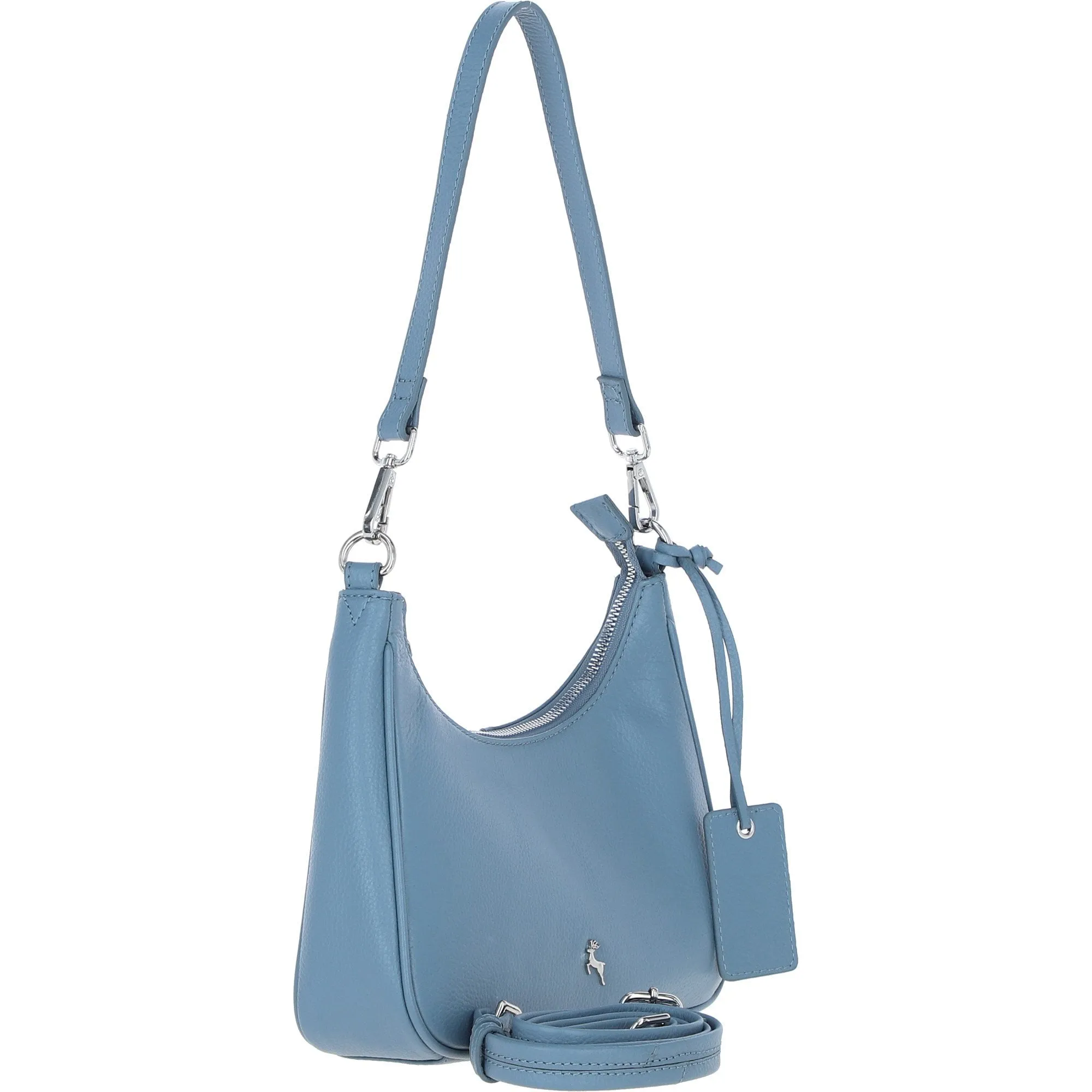 Ashwood Leather Ladies Shoulder X Crossbody Bag Denim Blue: 64397