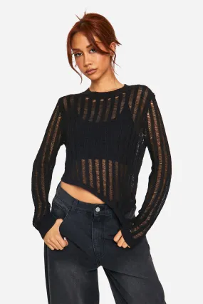 Asymmetric Ladder Sweater