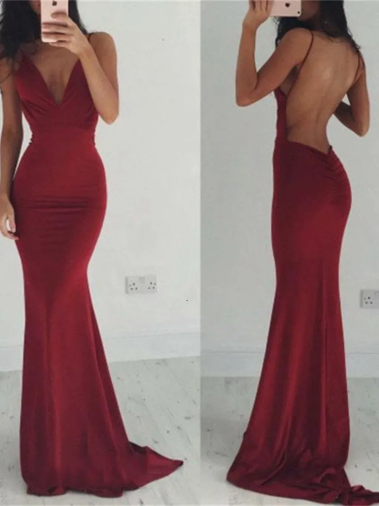 Backless Prom Dress | Red Prom Dress | Tight Prom Dress | Bodycon Prom Dress