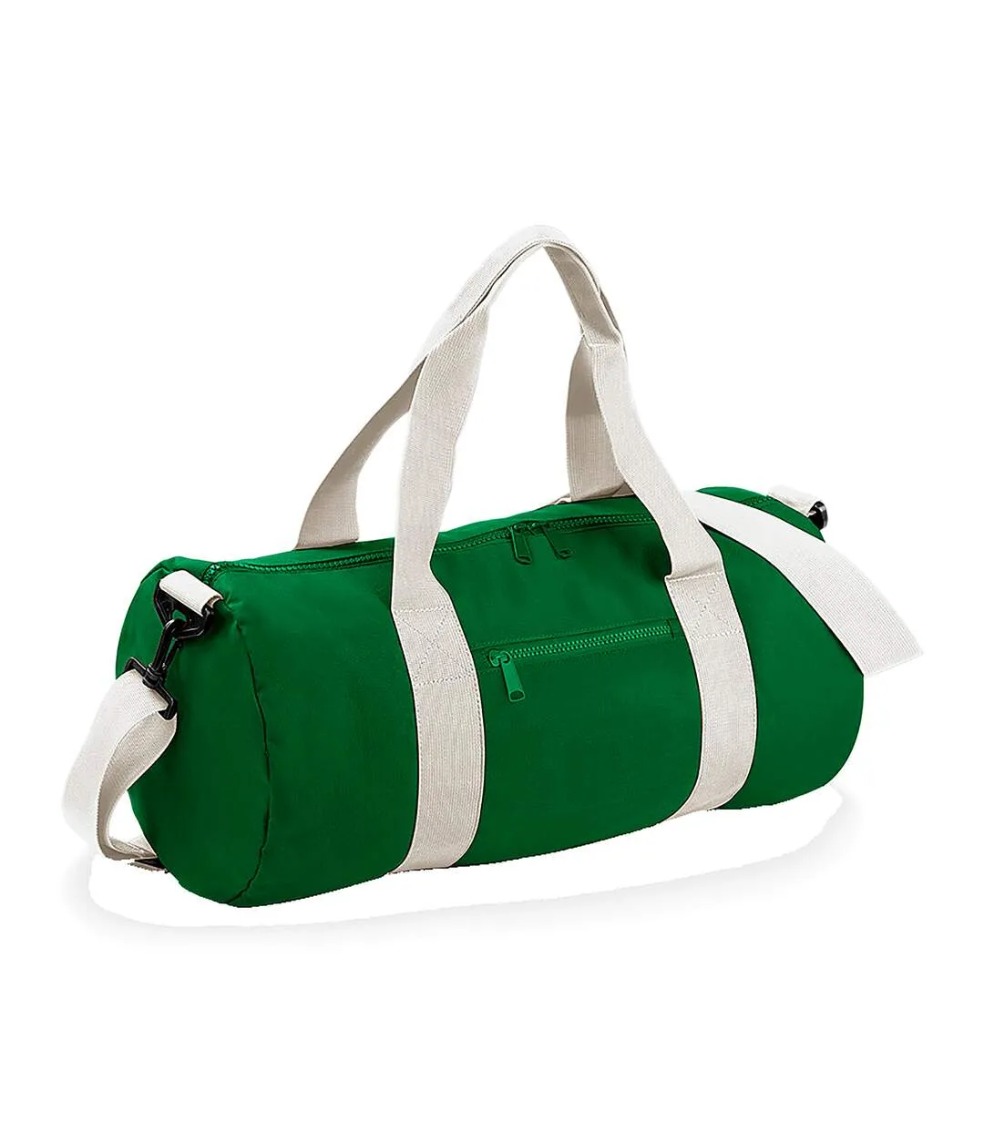 Bagbase Plain Varsity Barrel/Duffel Bag (20 Liters) (Kelly Green/Off White) (One Size) - UTBC2526