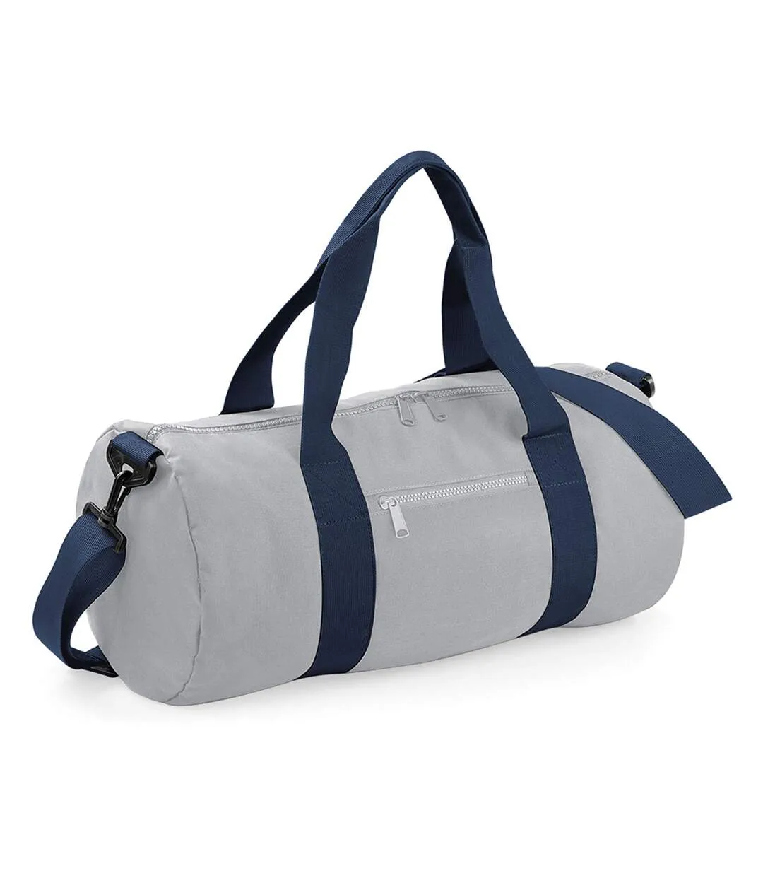 Bagbase Plain Varsity Barrel/Duffel Bag (20 Liters) (Light Grey/French Navy) (One Size) - UTBC2526