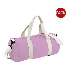 Bagbase Plain Varsity Barrel/Duffel Bag (5 Gallons) (Pack of 2) (CLassic Pink/White) (One Size) - UTBC4425