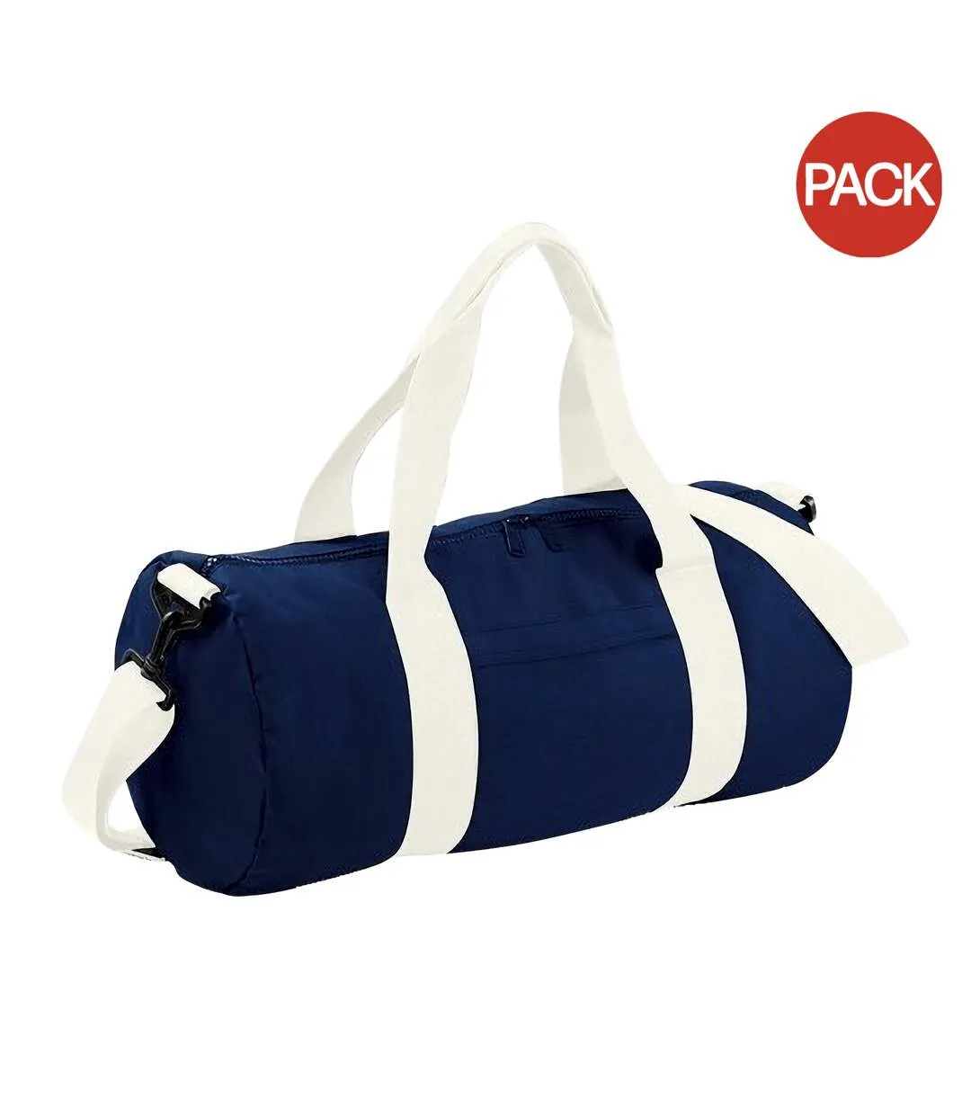 Bagbase Plain Varsity Barrel/Duffel Bag (5 Gallons) (Pack of 2) (French Navy/Off White) (One Size) - UTBC4425