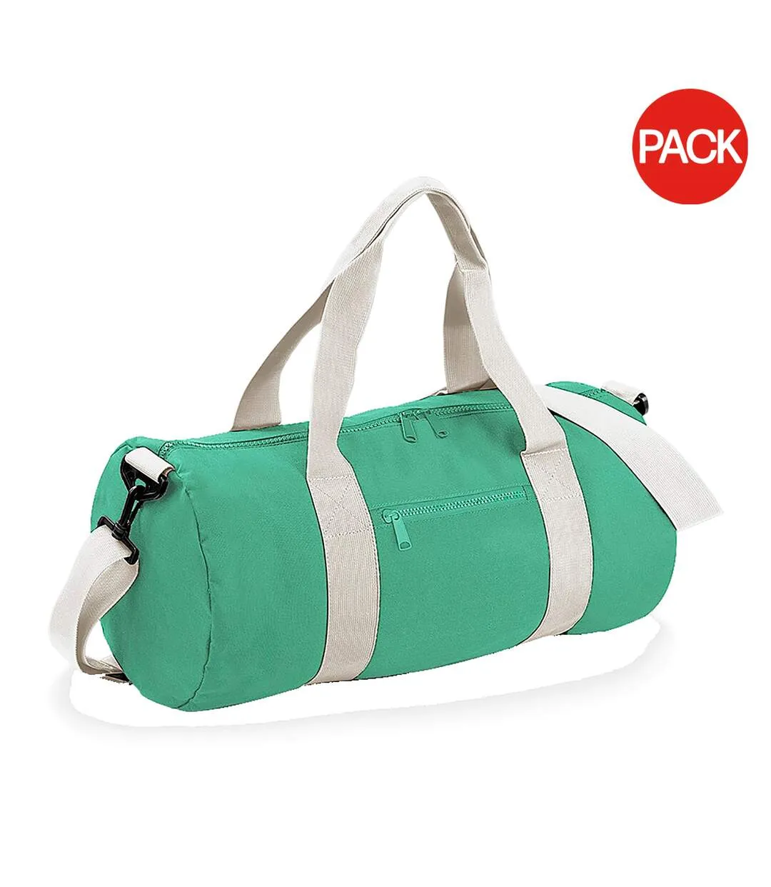 Bagbase Plain Varsity Barrel/Duffel Bag (5 Gallons) (Pack of 2) (Mint Green/Off White) (One Size) - UTBC4425