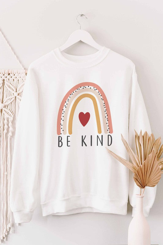 BE KIND RAINBOW GRAPHIC SWEATSHIRT