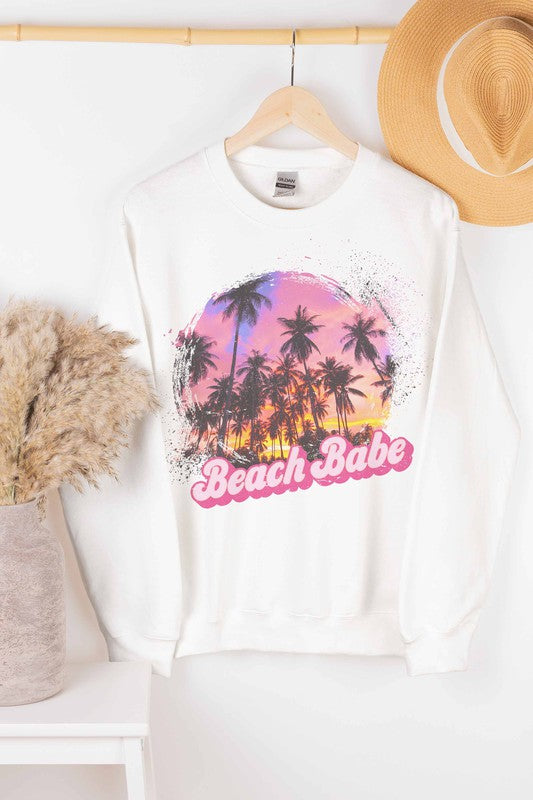 BEACH BABE SUMMER SUNSET GRAPHIC SWEATSHIRT