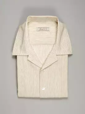 Beige Stripes Linen Shirt