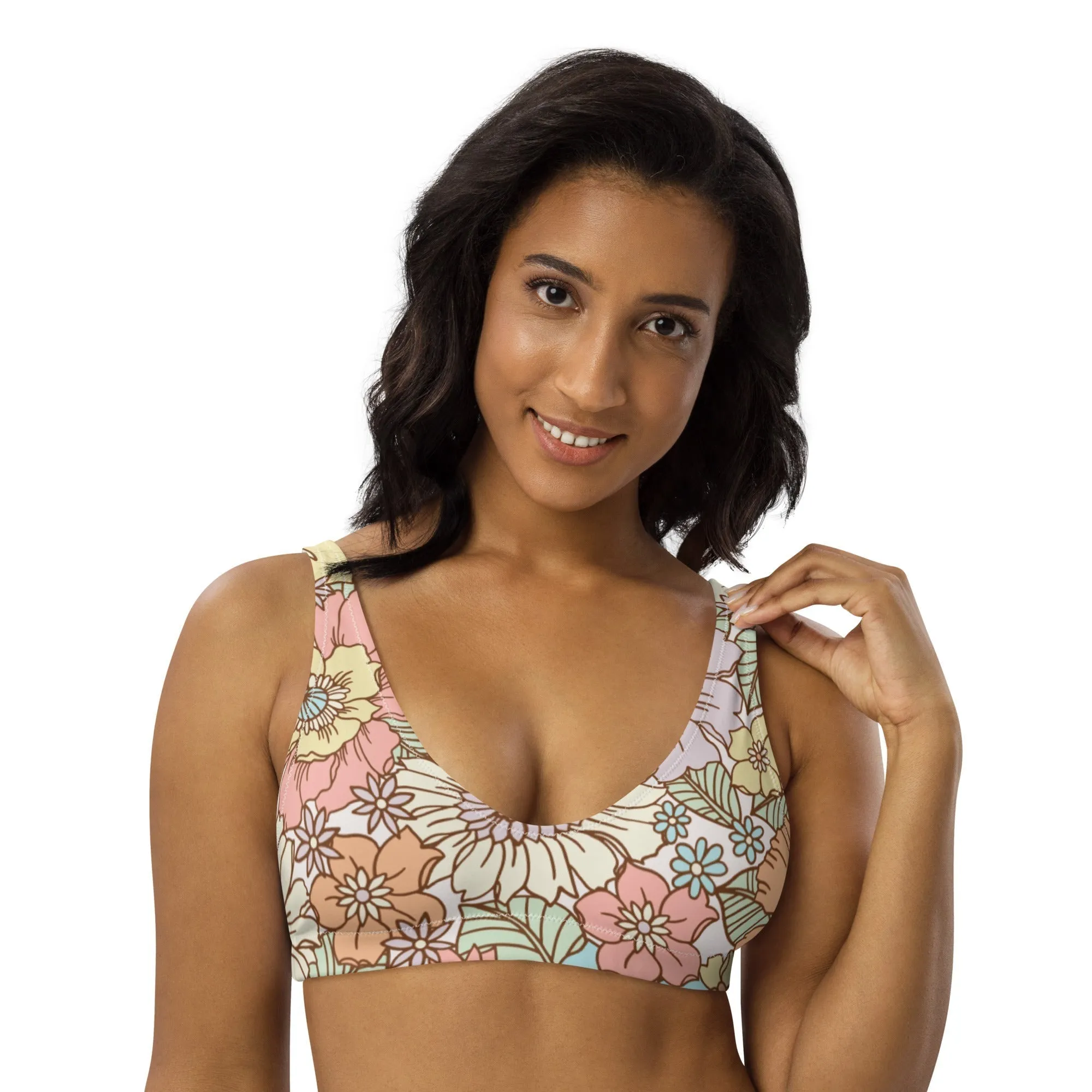 BELLA ECO PADDED BIKINI TOP | SUNSET GARDEN