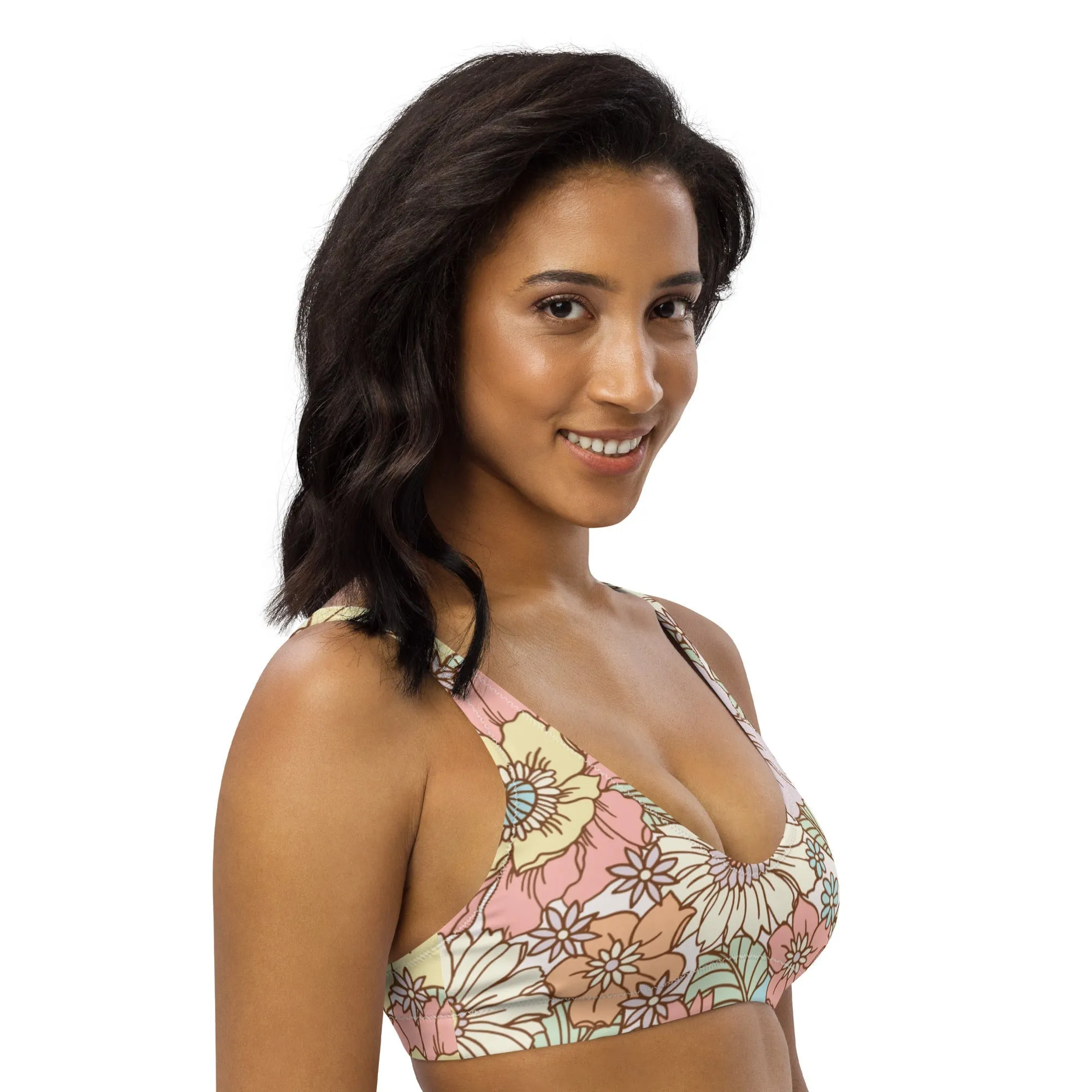 BELLA ECO PADDED BIKINI TOP | SUNSET GARDEN