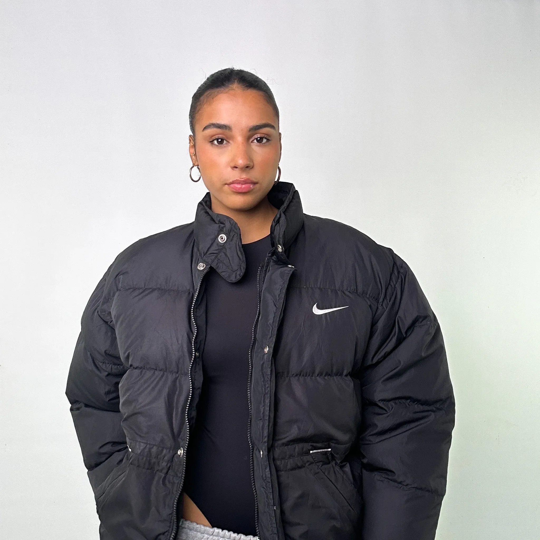 Black 90s NIKE Puffer Jacket Coat (L)