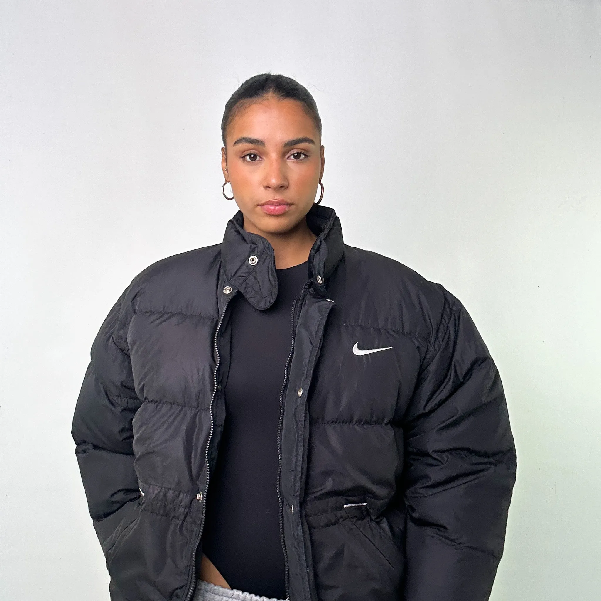 Black 90s NIKE Puffer Jacket Coat (L)