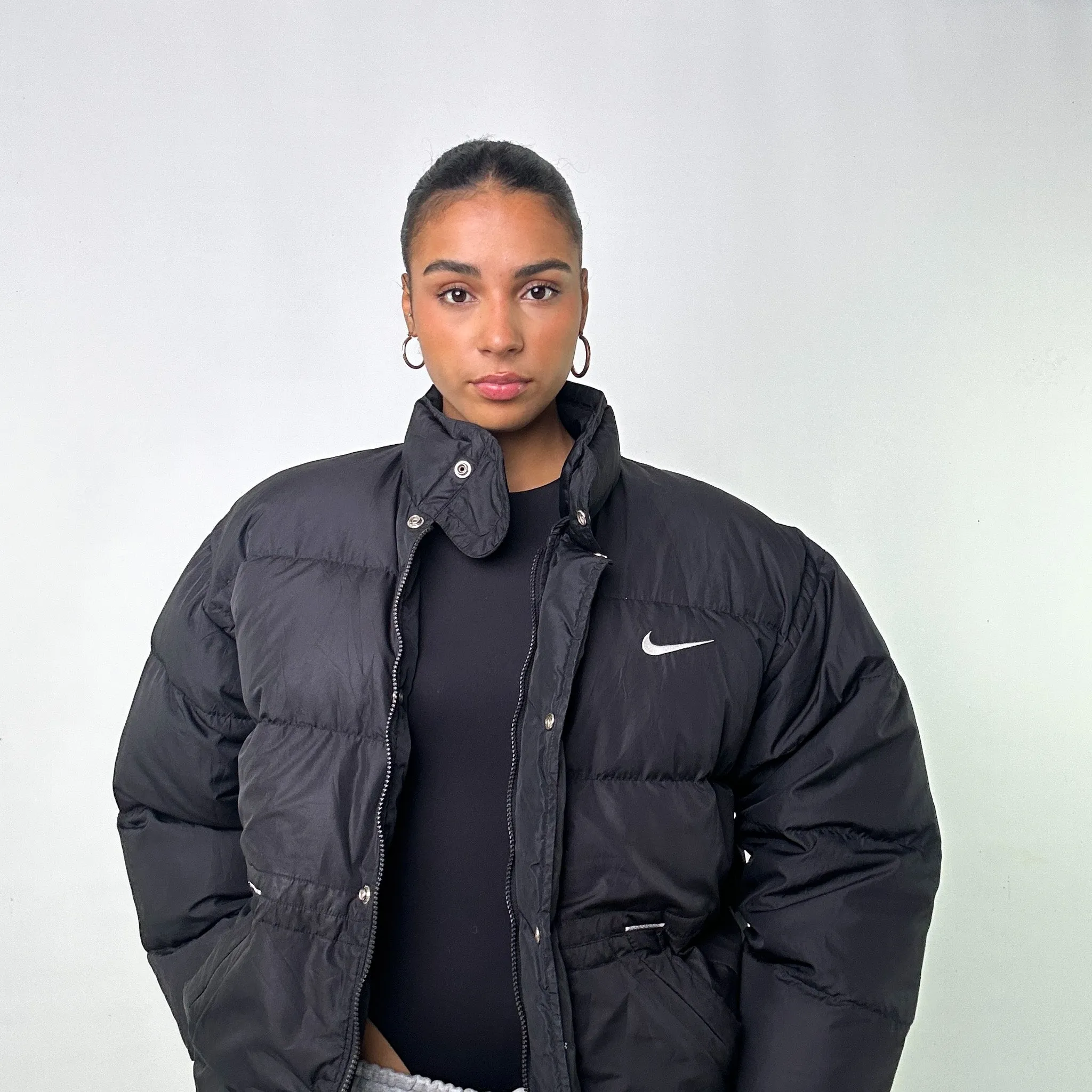 Black 90s NIKE Puffer Jacket Coat (L)