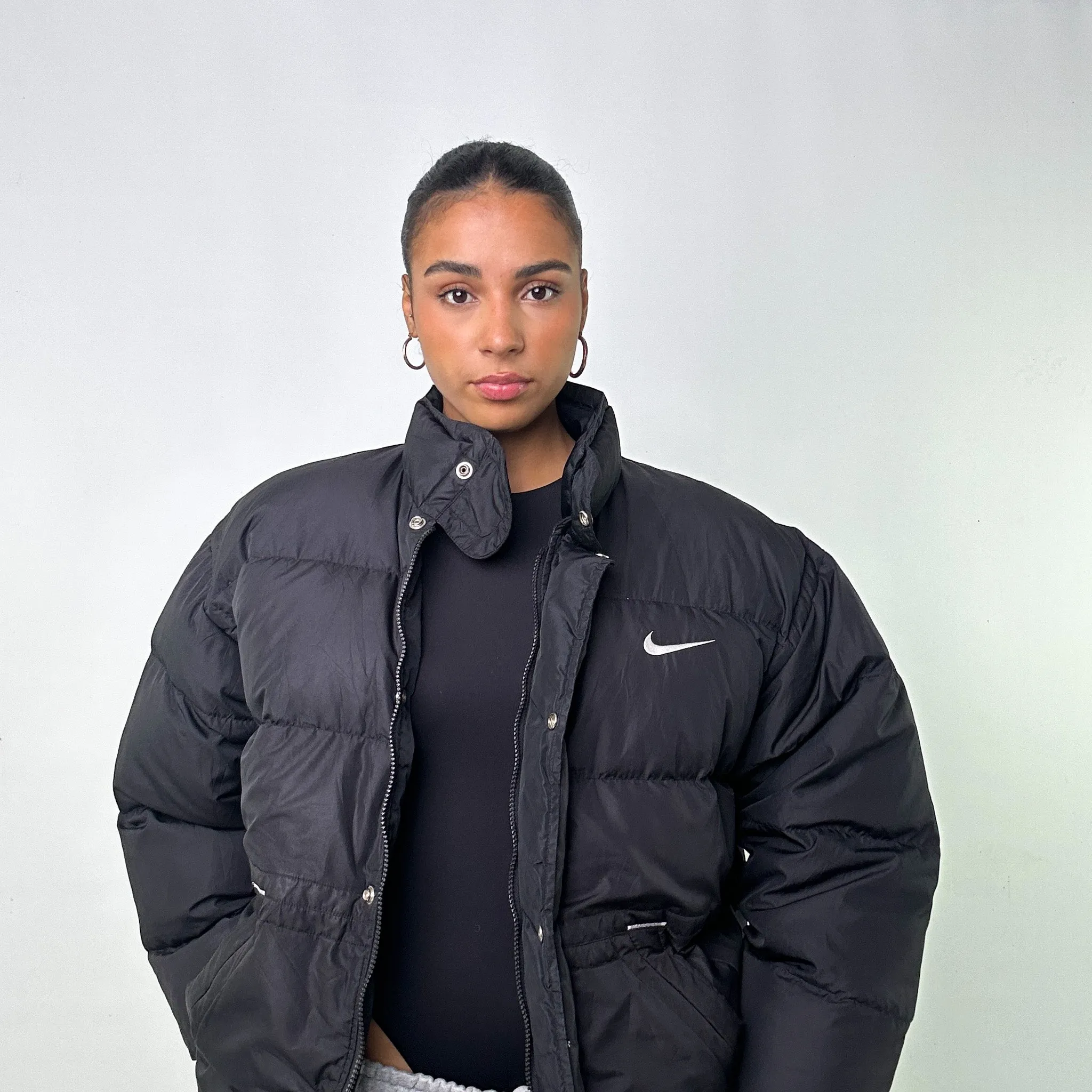 Black 90s NIKE Puffer Jacket Coat (L)