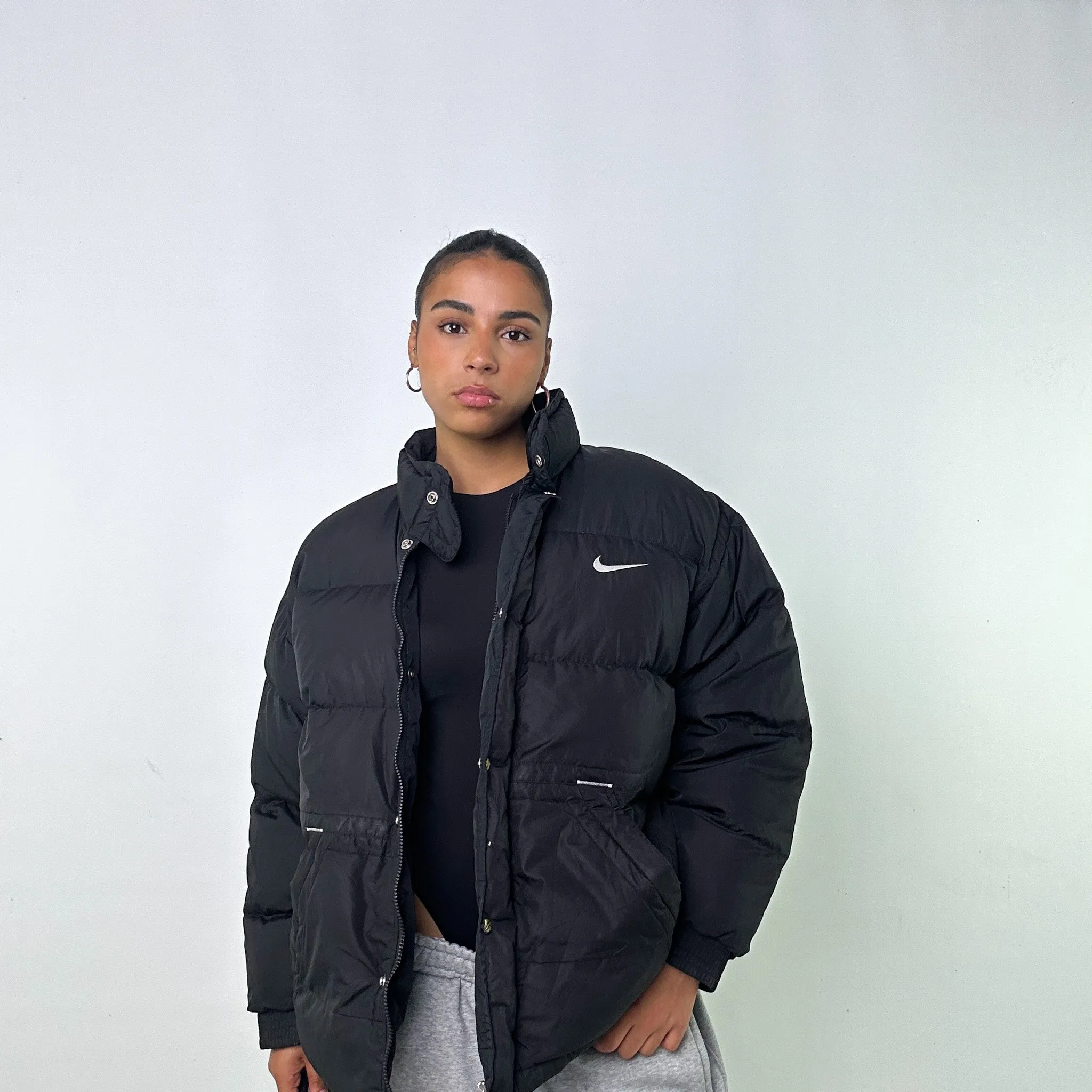 Black 90s NIKE Puffer Jacket Coat (L)