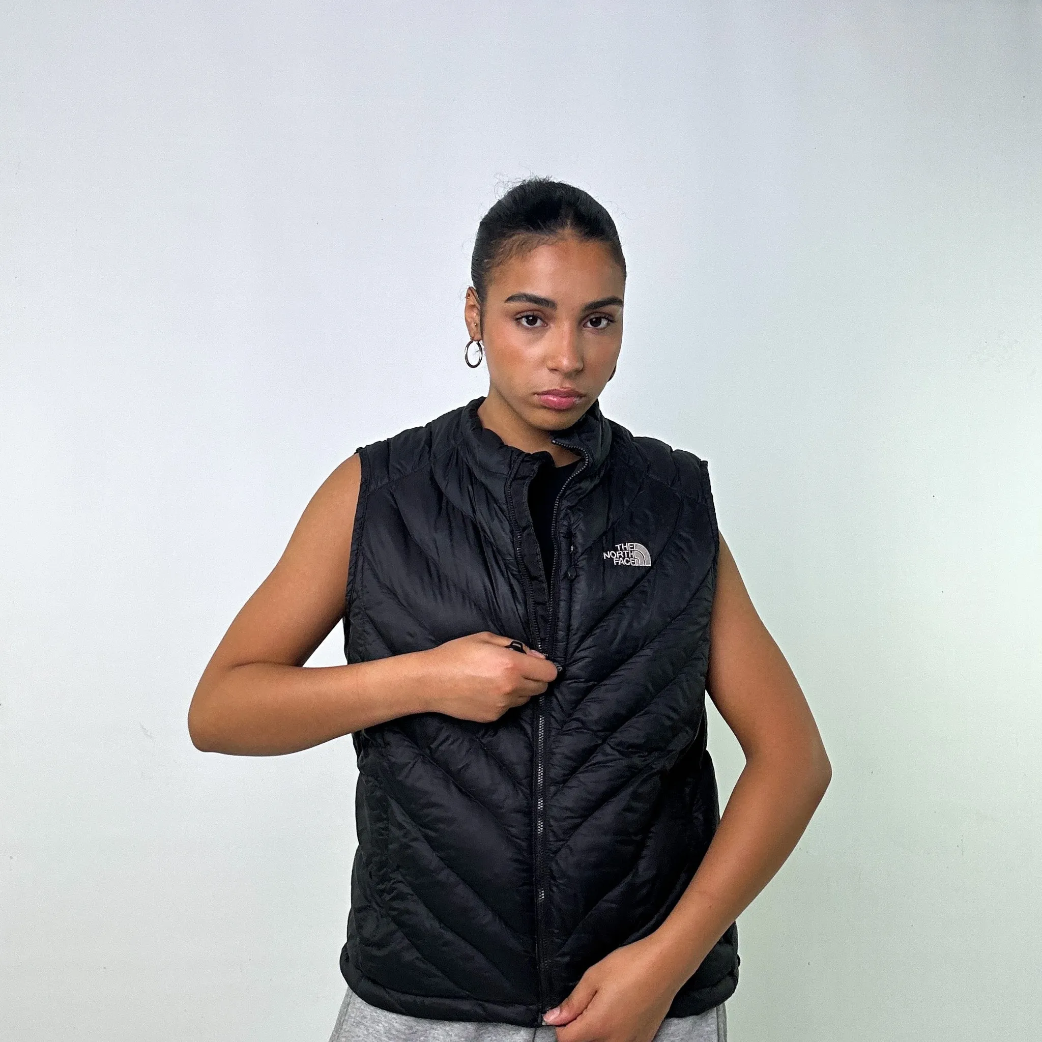 Black 90s The North Face Puffer Jacket Coat Gilet (L)