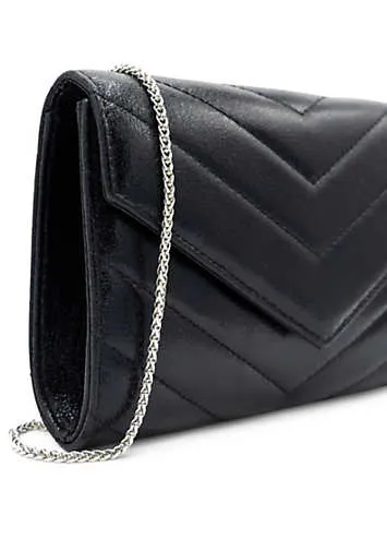 Black Metallic ’Dextra’ Quilted Clutch Bag by Paradox London | Look Again