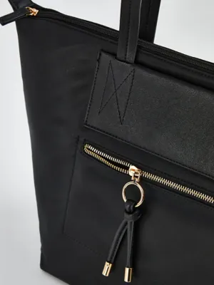 Black Pocket Shopper Bag | Women | George at ASDA