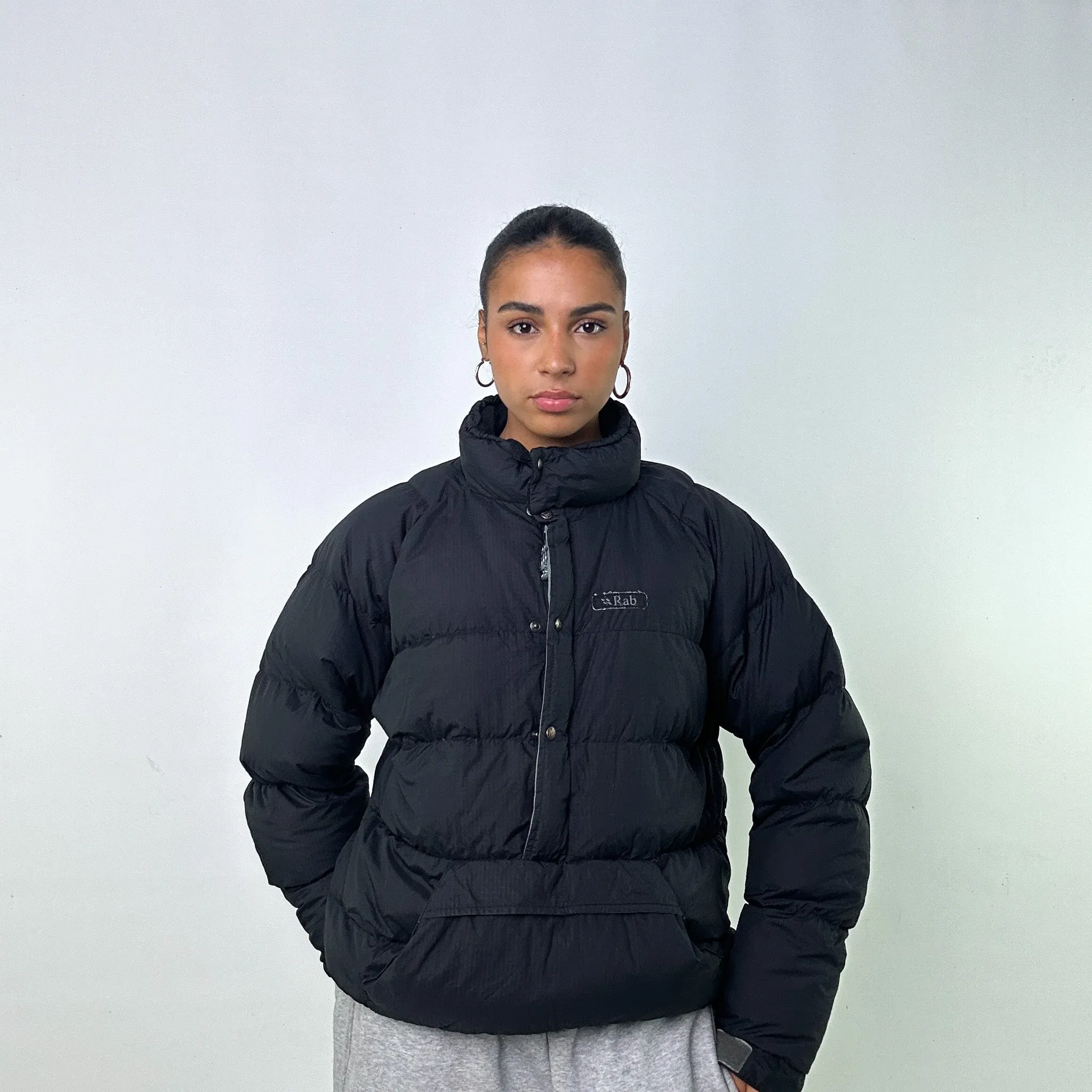 Black y2ks Rab Pullover Puffer Jacket Coat (L)