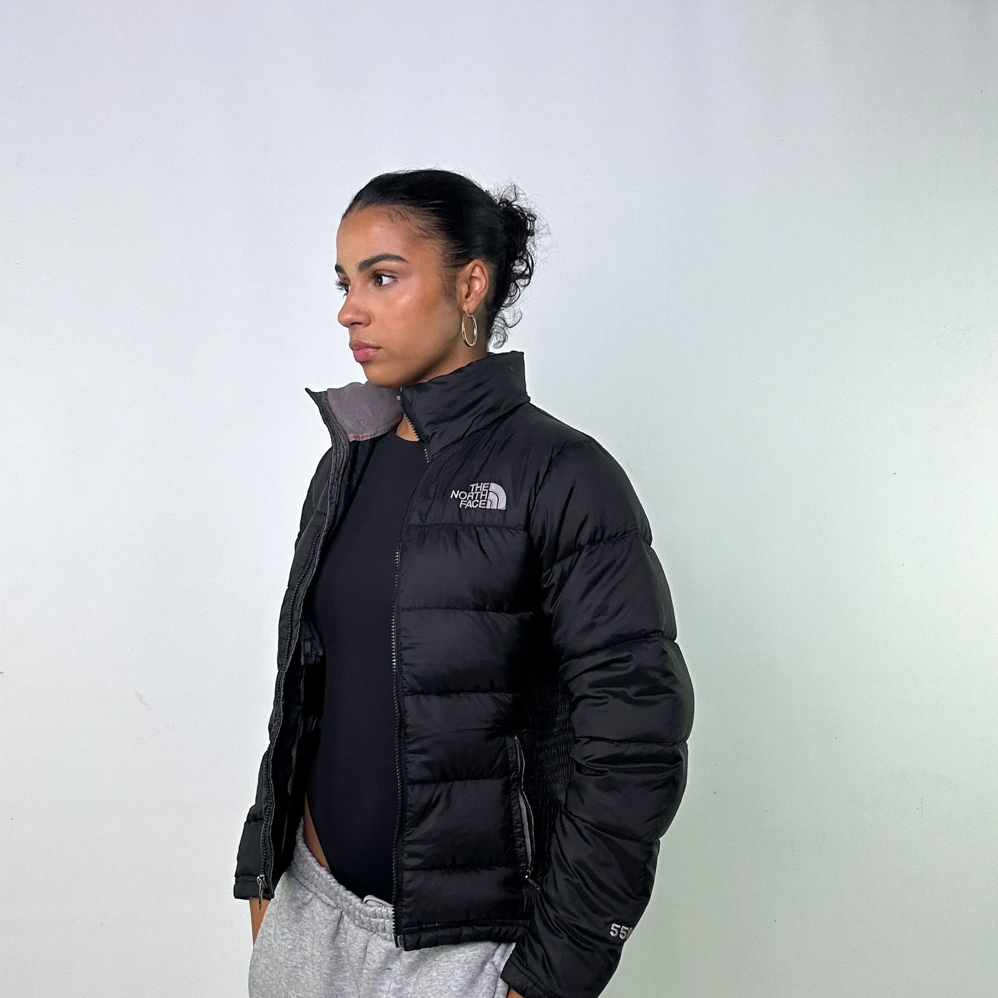 Black y2ks The North Face 550 Series Puffer Jacket Coat (S)