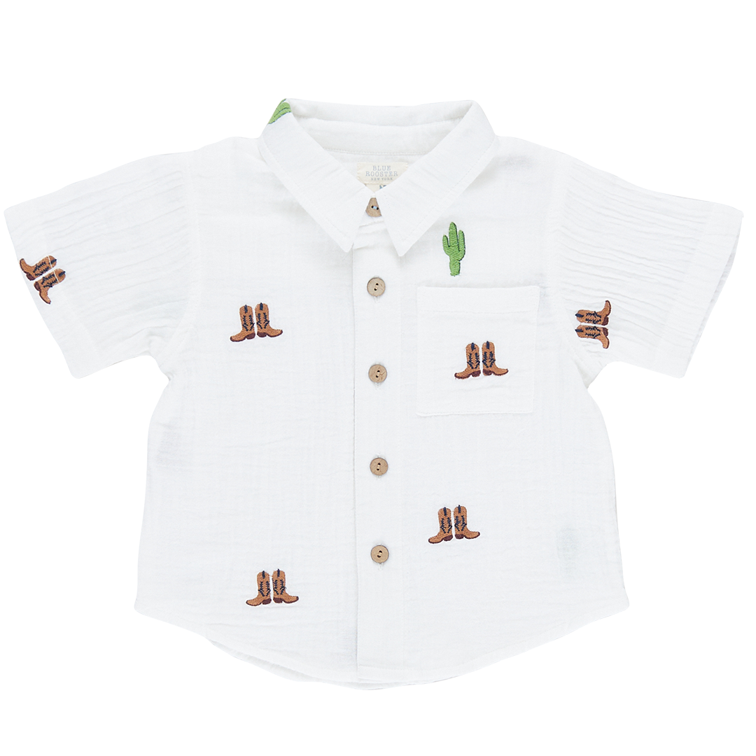 Blue Rooster Boys Jack Shirt - Rodeo Embroidery