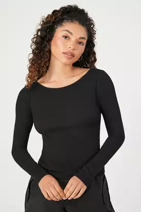 Boat Neck Long-Sleeve Top