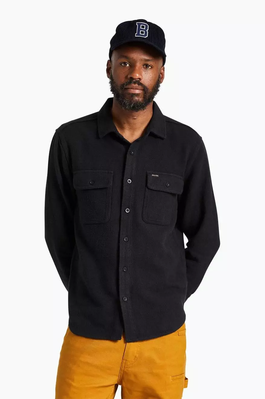 Bowery Textured Loop Twill Overshirt - Black