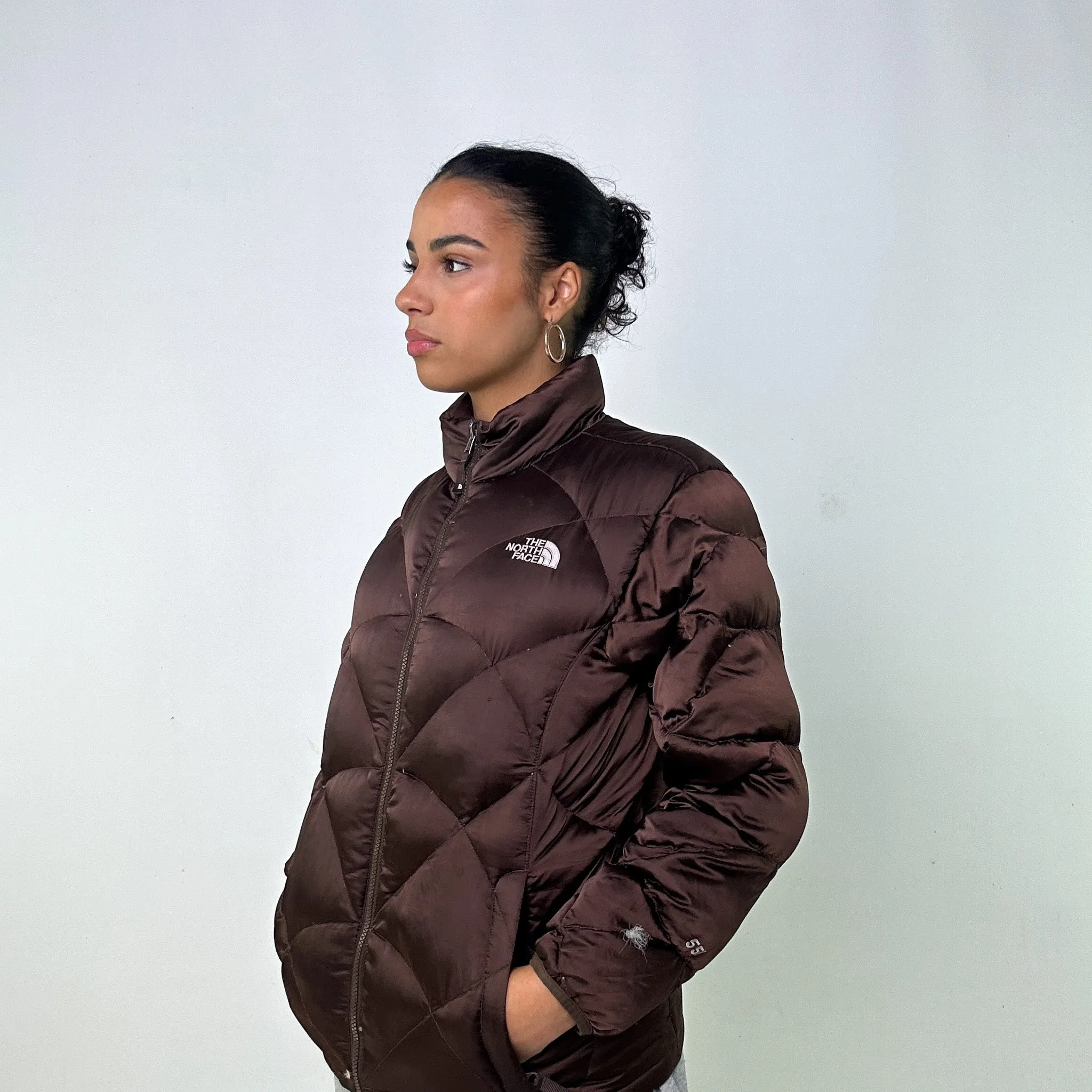 Brown 90s The North Face 550 Series Puffer Jacket Coat (L)