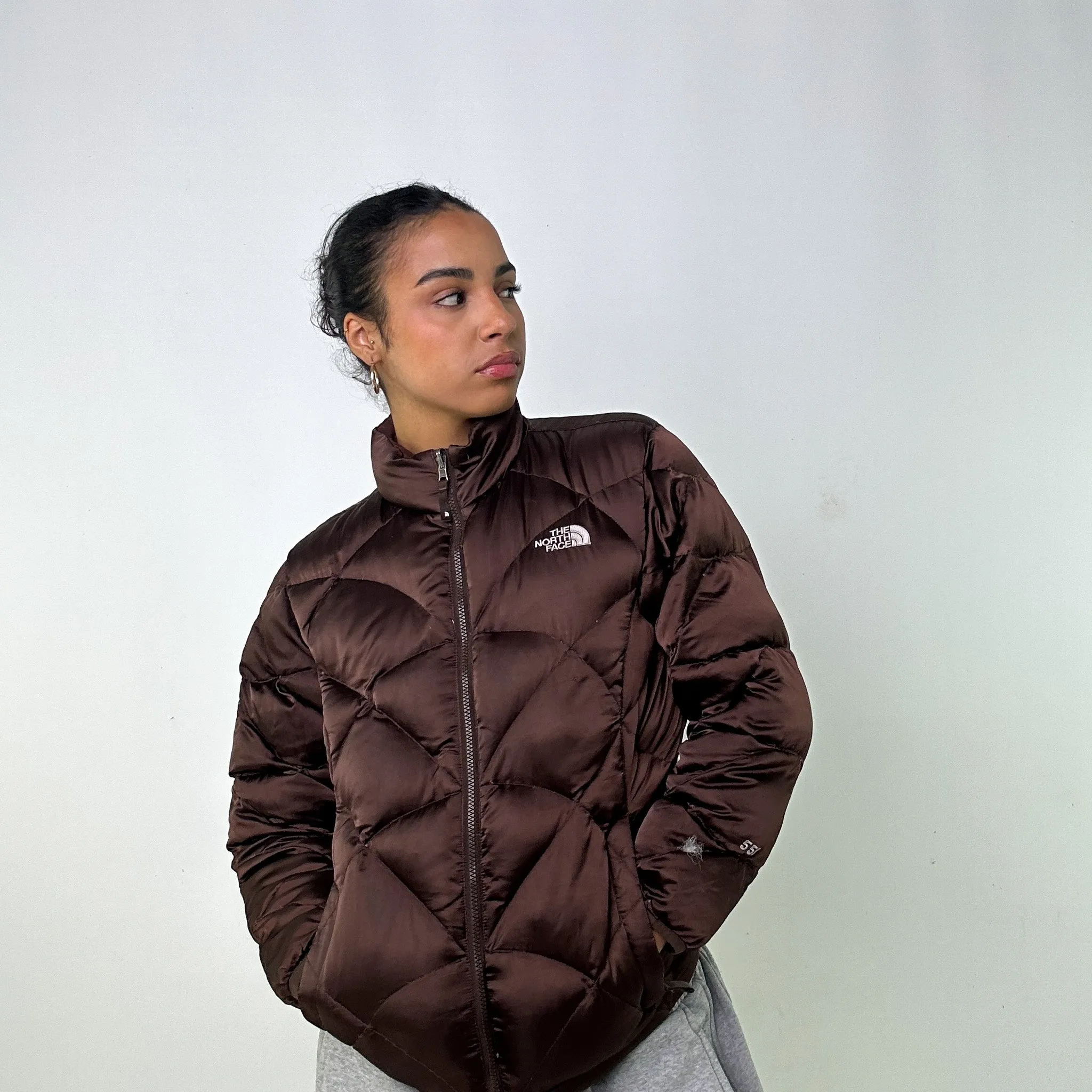 Brown 90s The North Face 550 Series Puffer Jacket Coat (L)