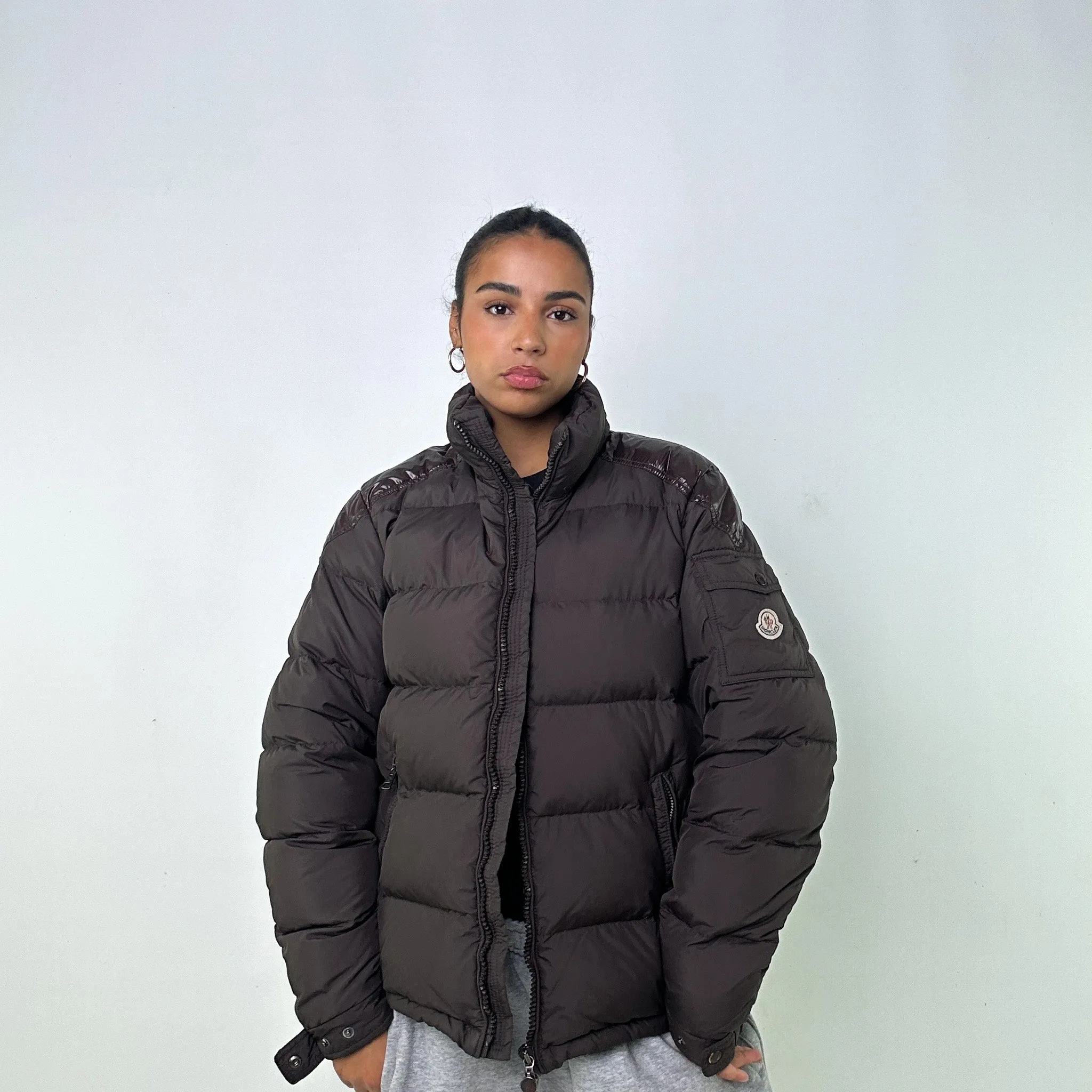 Brown y2ks Moncler Puffer Jacket Coat (L)