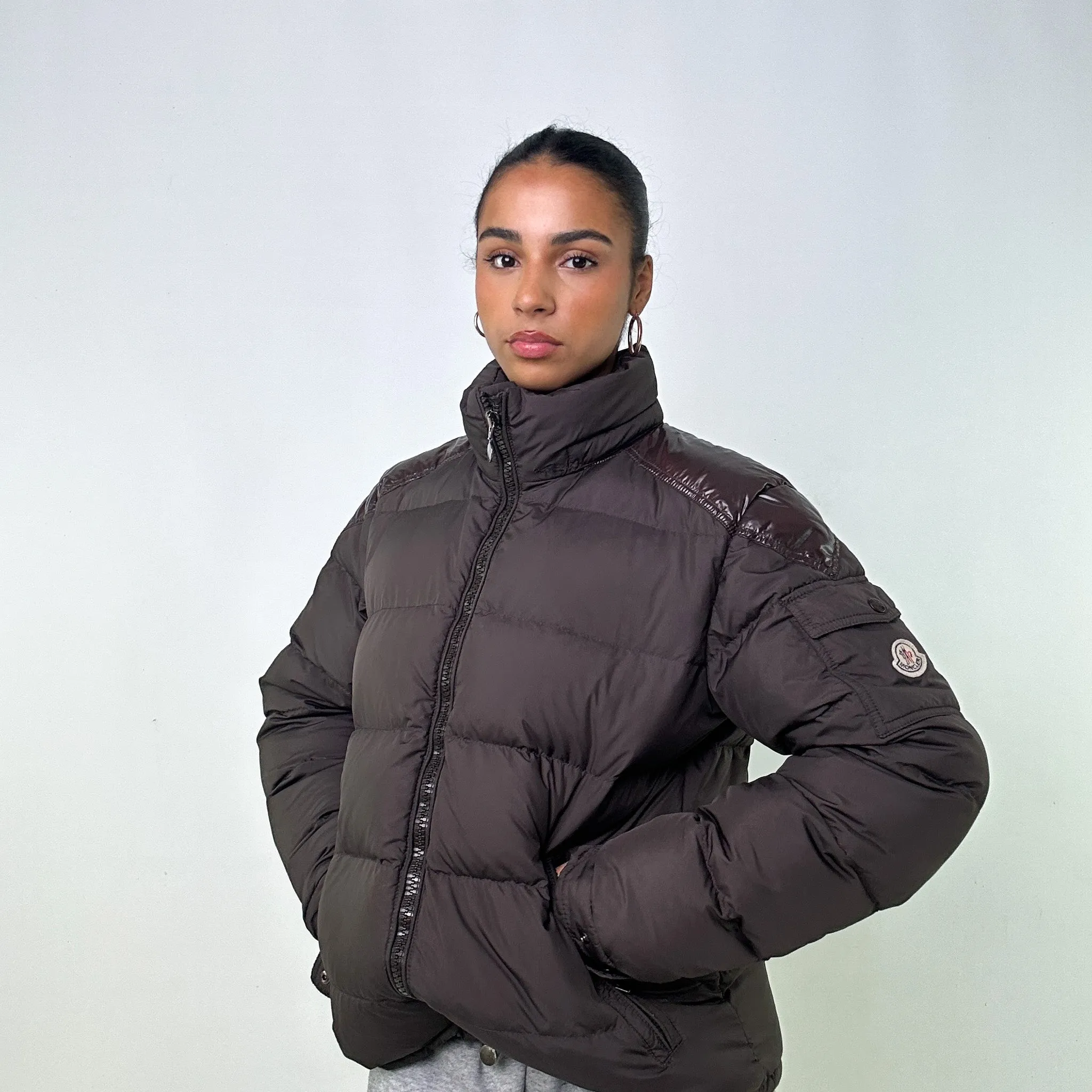 Brown y2ks Moncler Puffer Jacket Coat (L)