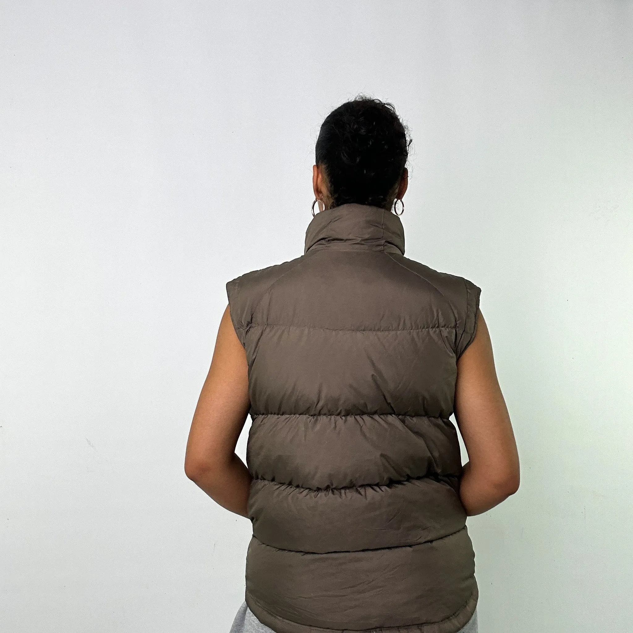 Brown y2ks NIKE Puffer Jacket Coat Gilet (L)