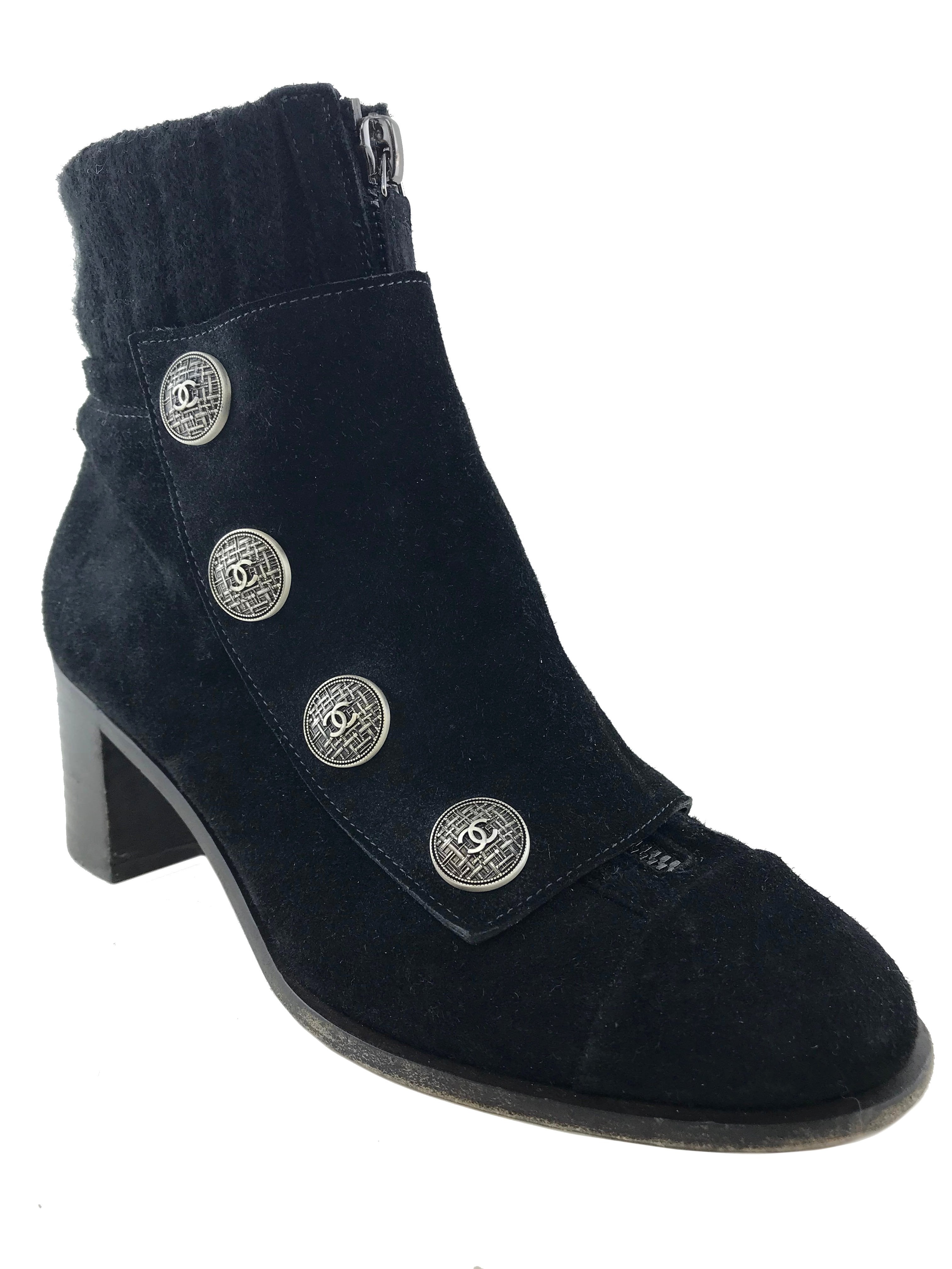 Chanel Paris-Edinburgh CC Ankle Boots Size 6.5