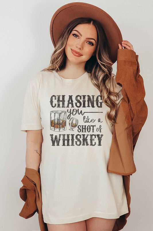 CHASING WHISKEY GRAPHIC TEE PLUS SIZE