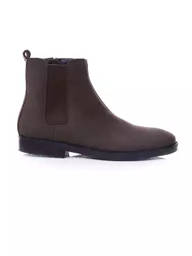 Chelsea Boots With Zipper - Coffee Nubuck Leather (Crepe Sole)